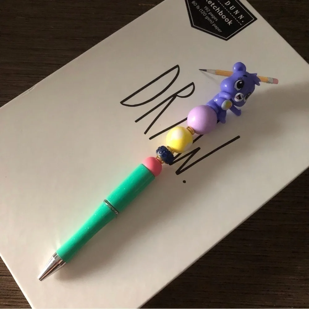 The Care Bears: Harmony Bear handmade beaded pen